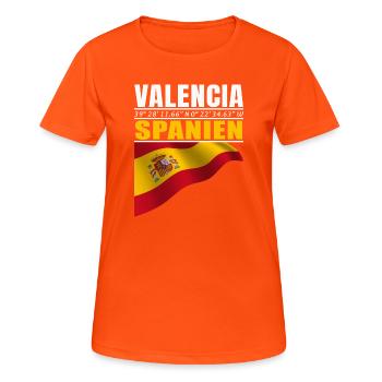 Valence - T-shirt respirant Femme - orange néon - Devant - AI Model Female 172 dark (172cm)