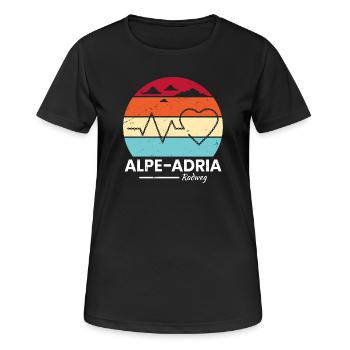 Alpe-Adria Fahrrad - Frauen T-Shirt atmungsaktiv - Schwarz - Vorne - AI Model Female 172 light (172cm)