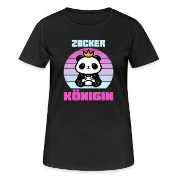 Zocker Königin gamerin - Frauen T-Shirt atmungsaktiv - Schwarz - Vorne - AI Model Female 172 light (172cm)