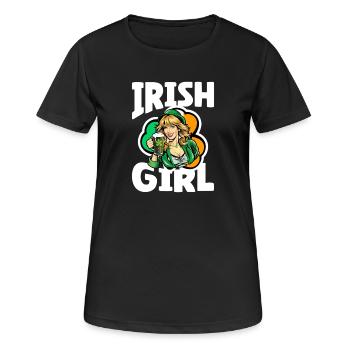 Fille irlandaise avec trèfle vert - T-shirt respirant Femme - noir - Devant - AI Model Female 172 light (172cm)