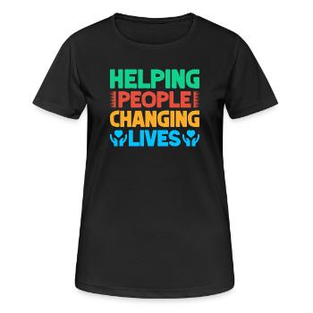 Appréciation des bénévoles Aider les personnes en évolution - T-shirt respirant Femme - noir - Devant - AI Model Female 172 light (172cm)