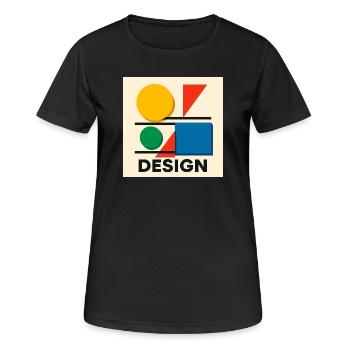 Geometrie Bauhaus Farbige Komposition - Frauen T-Shirt atmungsaktiv - Schwarz - Vorne - AI Model Female 172 light (172cm)