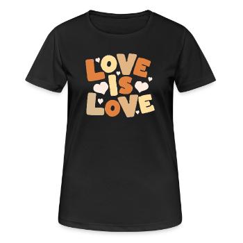 L’amour, c’est l’amour Lettres pastel - T-shirt respirant Femme - noir - Devant - AI Model Female 172 light (172cm)