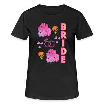 Bride Floral, Romantisches für Braut und Hochzeit - Frauen T-Shirt atmungsaktiv - Schwarz - Vorne - AI Model Female 172 light (172cm)