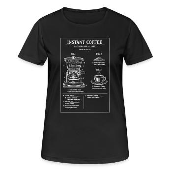 Instant Coffee Blueprint Illustration - Women's Breathable T-Shirt - black - Front - AI Model Female 172 light (172cm)