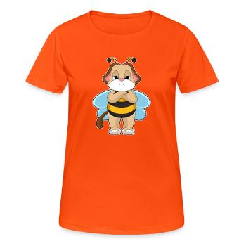 Hund Biene - Frauen T-Shirt atmungsaktiv - Neonorange - Vorne - AI Model Female 172 dark (172cm)