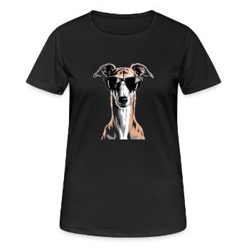 Greyhound Windhund - Frauen T-Shirt atmungsaktiv - Schwarz - Vorne - AI Model Female 172 light (172cm)