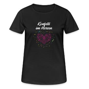 Confetti in the Heart – Carnival Carnival Heart - Women's Breathable T-Shirt - black - Front - AI Model Female 172 light (172cm)