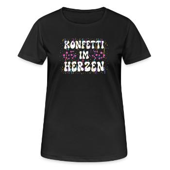 Confetti in the Heart – Carnival Carnival Heart - Women's Breathable T-Shirt - black - Front - AI Model Female 172 light (172cm)
