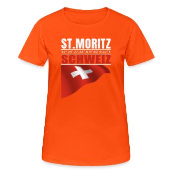 St. Moritz - Women's Breathable T-Shirt - neon orange - Front - AI Model Female 172 dark (172cm)