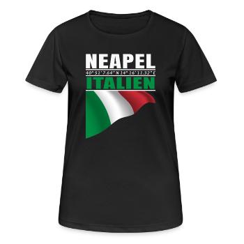 Neapel - Frauen T-Shirt atmungsaktiv - Schwarz - Vorne - AI Model Female 172 light (172cm)