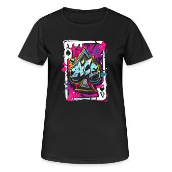 As de pique - T-shirt respirant Femme - noir - Devant - AI Model Female 172 light (172cm)