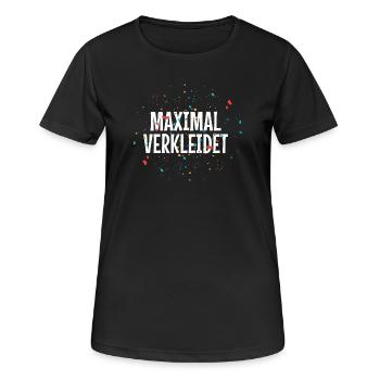 MAXIMAL VERKLEIDET – Karneval Fasching Kostüm Spru - Frauen T-Shirt atmungsaktiv - Schwarz - Vorne - AI Model Female 172 light (172cm)
