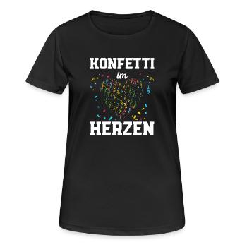 CONFETTI IN THE HEART – Carnival Carnival Party Spruc - Women's Breathable T-Shirt - black - Front - AI Model Female 172 light (172cm)