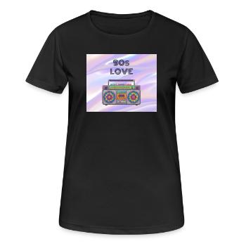 90s Love Boombox - Women's Breathable T-Shirt - black - Front - AI Model Female 172 light (172cm)