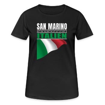 Saint-Marin - T-shirt respirant Femme - noir - Devant - AI Model Female 172 light (172cm)