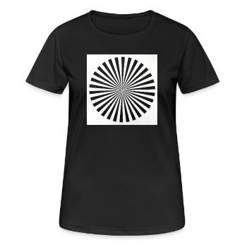 Radiale Optische Täuschung - Frauen T-Shirt atmungsaktiv - Schwarz - Vorne - AI Model Female 172 light (172cm)
