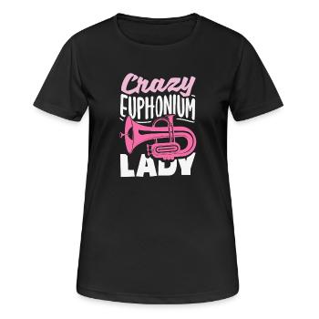 Vintage Euphonium Spieler - Frauen T-Shirt atmungsaktiv - Schwarz - Vorne - AI Model Female 172 light (172cm)