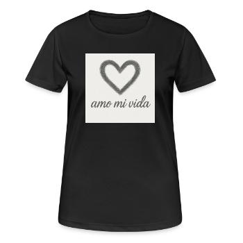Herz und Lebensfreude - Frauen T-Shirt atmungsaktiv - Schwarz - Vorne - AI Model Female 172 light (172cm)