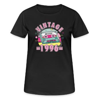 30th Birthday Vintage 1996 90s Retro Style Ladies - Women's Breathable T-Shirt - black - Front - AI Model Female 172 light (172cm)