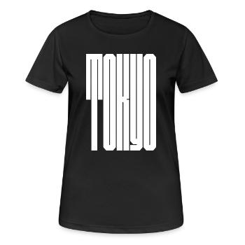 Tokio-Stadt fette Typografie - Frauen T-Shirt atmungsaktiv - Schwarz - Vorne - AI Model Female 172 light (172cm)