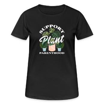 Soutien à la parentalité des plantes - T-shirt respirant Femme - noir - Devant - AI Model Female 172 light (172cm)