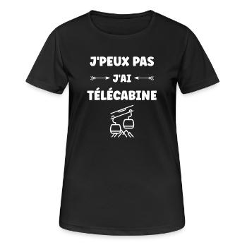 Ich kann nicht. Ich habe eine Gondel. - Frauen T-Shirt atmungsaktiv - Schwarz - Vorne - AI Model Female 172 light (172cm)