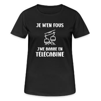Mir ist die Gondel egal. - Frauen T-Shirt atmungsaktiv - Schwarz - Vorne - AI Model Female 172 light (172cm)