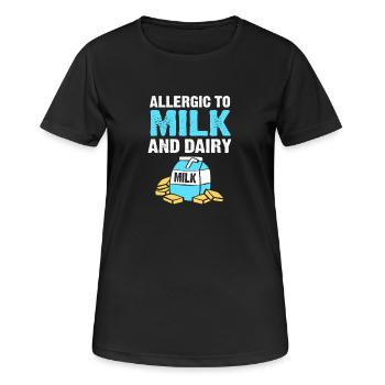 Allergie alimentaire - T-shirt respirant Femme - noir - Devant - AI Model Female 172 light (172cm)