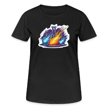 Expérience du laboratoire de la pluie de météores Quadrantide Lab Geek - T-shirt respirant Femme - noir - Devant - AI Model Female 172 light (172cm)