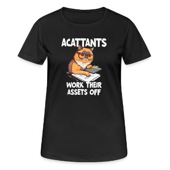 Funny Accountant Work Their Assets Off - Women's Breathable T-Shirt - black - Front - AI Model Female 172 light (172cm)