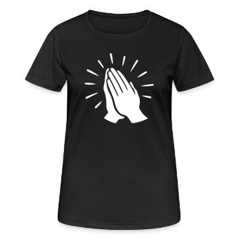 Gebet Hand Beten - Frauen T-Shirt atmungsaktiv - Schwarz - Vorne - AI Model Female 172 light (172cm)