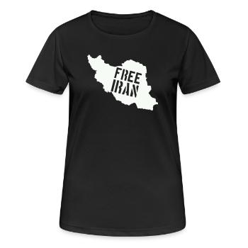 Iran Liberté Iran Libérer l’Iran - T-shirt respirant Femme - noir - Devant - AI Model Female 172 light (172cm)