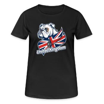 Bouledogue avec drapeau britannique et Big Ben - T-shirt respirant Femme - noir - Devant - AI Model Female 172 light (172cm)
