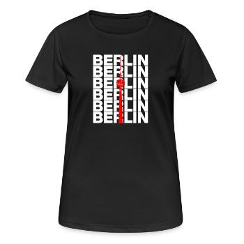 TOUR DE TÉLÉVISION DE BERLIN, ALEX POINT DE REPÈRE DIT EST BERLIN - T-shirt respirant Femme - noir - Devant - AI Model Female 172 light (172cm)