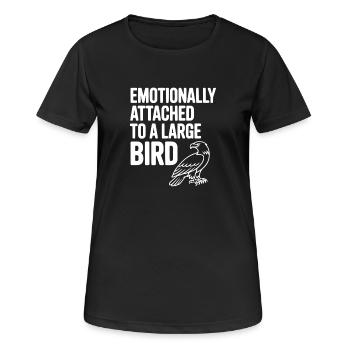 Emotional an einen großen Vogel gebunden - Frauen T-Shirt atmungsaktiv - Schwarz - Vorne - AI Model Female 172 light (172cm)