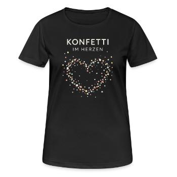 Konfetti im Herzen – Minimalistisches Statement - Frauen T-Shirt atmungsaktiv - Schwarz - Vorne - AI Model Female 172 light (172cm)
