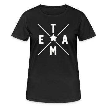 Team - Frauen T-Shirt atmungsaktiv - Schwarz - Vorne - AI Model Female 172 light (172cm)