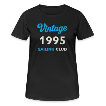Vintage 1995 – Sailing Club Retro Geburtsjahr - Frauen T-Shirt atmungsaktiv - Schwarz - Vorne - AI Model Female 172 light (172cm)