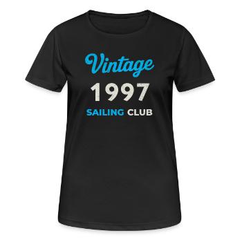 Vintage 1997 – Sailing Club Retro Geburtsjahr - Frauen T-Shirt atmungsaktiv - Schwarz - Vorne - AI Model Female 172 light (172cm)