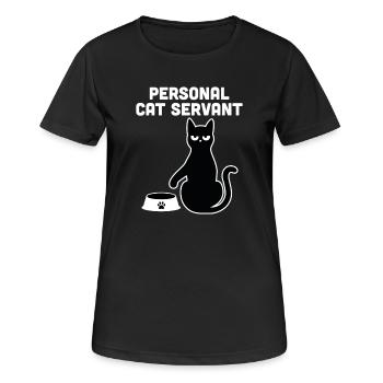 Serviteur Chat Personnel - T-shirt respirant Femme - noir - Devant - AI Model Female 172 light (172cm)
