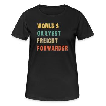 Le transitaire le plus correct du monde - Drôle de logistique - T-shirt respirant Femme - noir - Devant - AI Model Female 172 light (172cm)