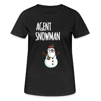 Agent Snowman - Frauen T-Shirt atmungsaktiv - Schwarz - Vorne - AI Model Female 172 light (172cm)
