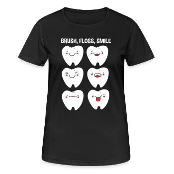 Rezeptionist Zahnarzt - Frauen T-Shirt atmungsaktiv - Schwarz - Vorne - AI Model Female 172 light (172cm)