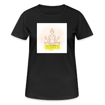 Haltung Meditation Illustration - Frauen T-Shirt atmungsaktiv - Schwarz - Vorne - AI Model Female 172 light (172cm)
