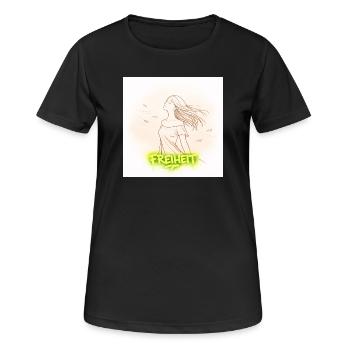 Freiheit im Wind - Frauen T-Shirt atmungsaktiv - Schwarz - Vorne - AI Model Female 172 light (172cm)