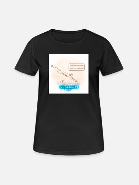 Beckenrand Rebellion  - Frauen T-Shirt atmungsaktiv - Schwarz