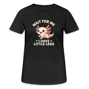 Axolotl disant un mème Humour Petites jambes drôles - T-shirt respirant Femme - noir - Devant - AI Model Female 172 light (172cm)