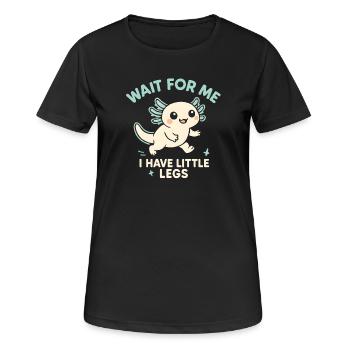Axolotl disant un mème Humour Petites jambes drôles - T-shirt respirant Femme - noir - Devant - AI Model Female 172 light (172cm)