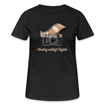 Caméra rétro numérique Analog Beats - T-shirt respirant Femme - noir - Devant - AI Model Female 172 light (172cm)